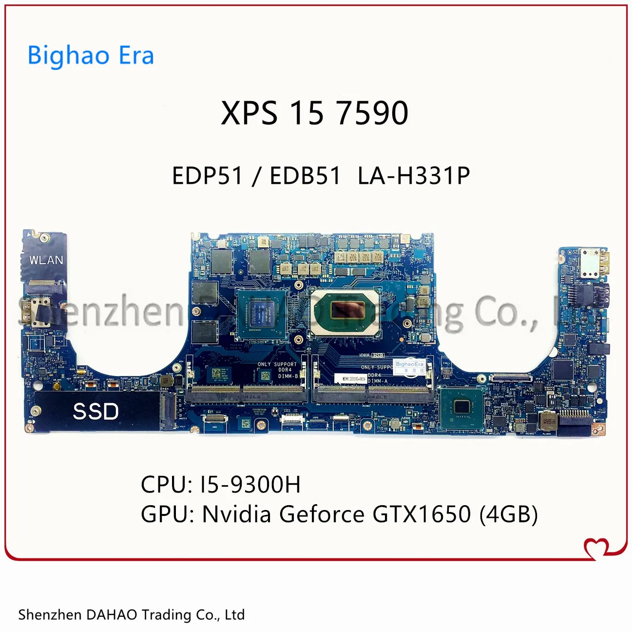 

For DELL XPS 15 7590 Laptop Motherboard EDP51 EDB51 LA-H331P Mainboard With i5-9300H GTX1650 4G-GPU CN-0XRP5J 0XRP5J XRP5J