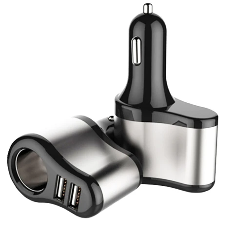Разветвитель автомобильного прикуривателя с двумя USB-портами, 3,1 А, 12-24 В - изображение