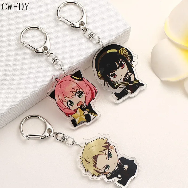 

8 Styles Anime SPY X FAMILY Keychain Cute Acrylic Cartoon Figure Pendant Keyrings Double Sided Key Holder Fashion Jewelry Gift