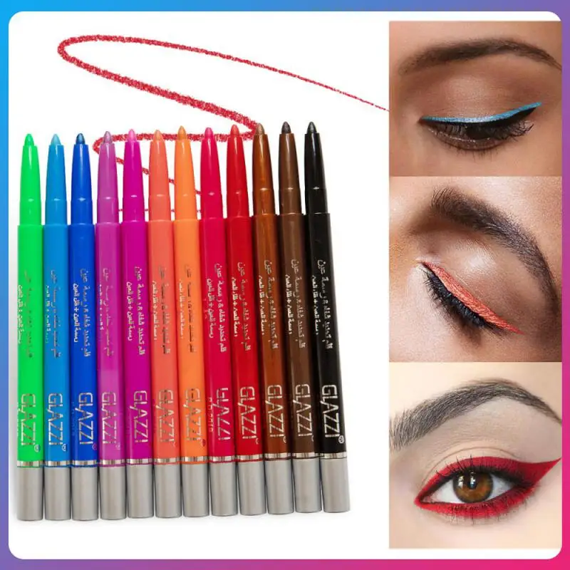 

12pcs/set Eyeliner Automatic Rotating And Retractable Color Eyeliner Easy To Color And Long-lasting Eye Makeup Cosmetics TSLM1