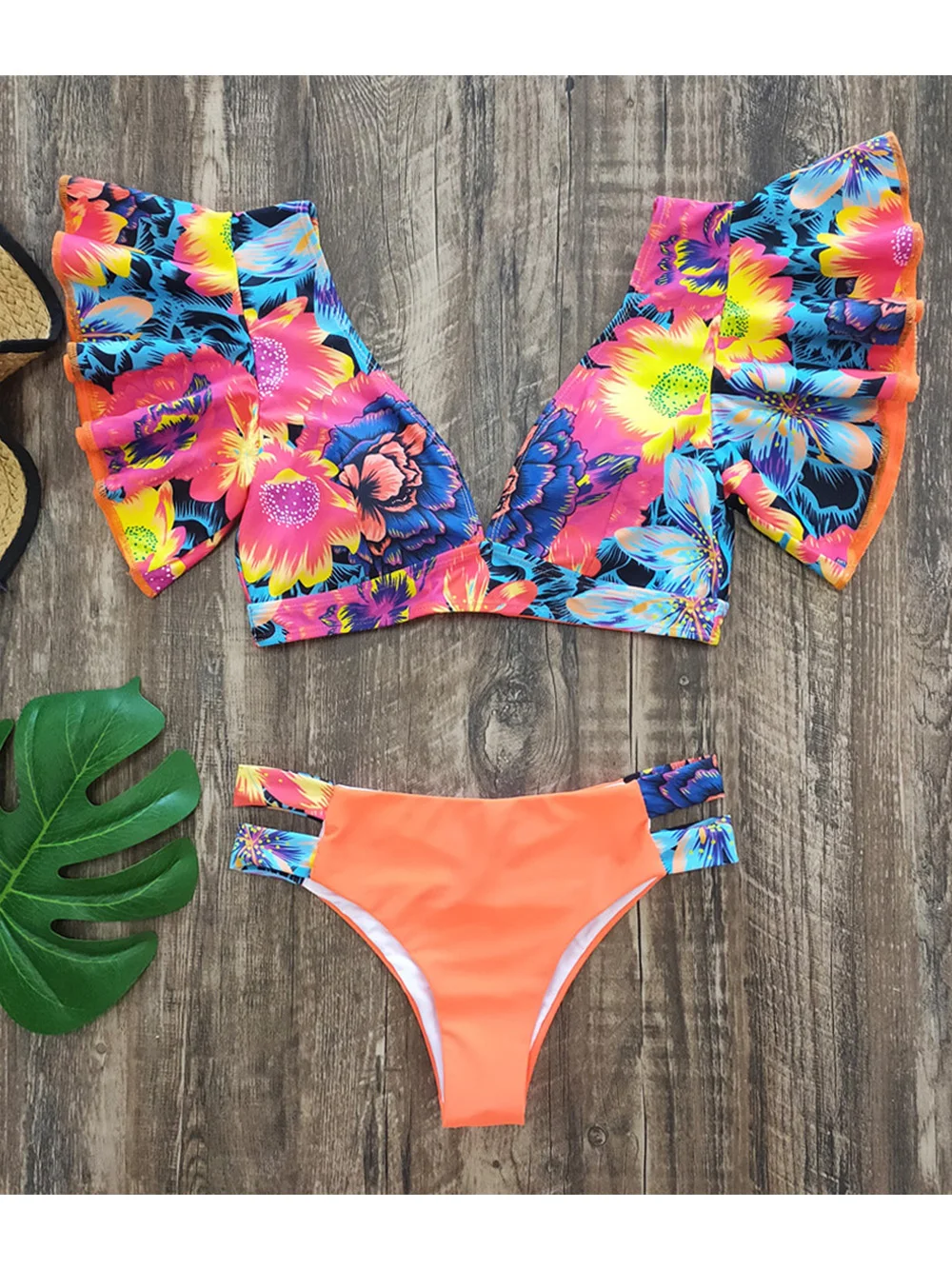 2022 новый сексуальный бразильский комплект бикини женский купальник с оборками