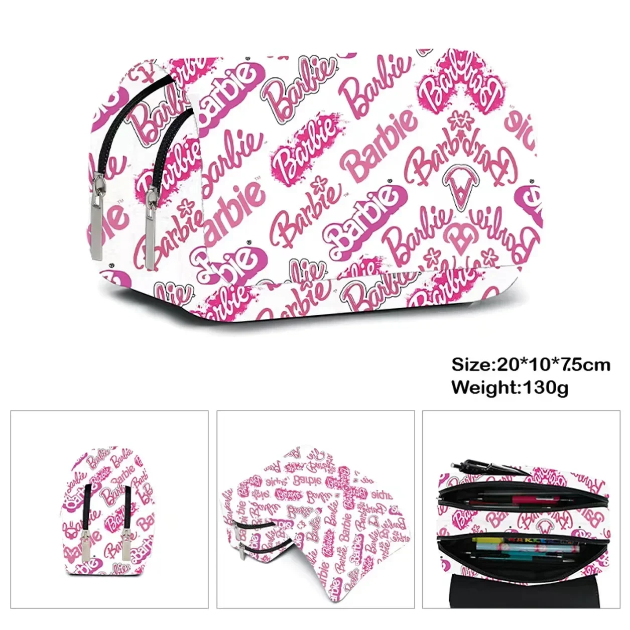 MINISO Барби двухмерная школьная сумка с принтом двухслойная для ручек откидной