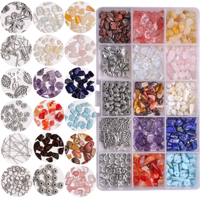 15 Grids Box Crushed Stone Jewelry Tool Sets for Jewelry Making Accessories DIY Necklaces Bracelets Jewelry Supplies Materials