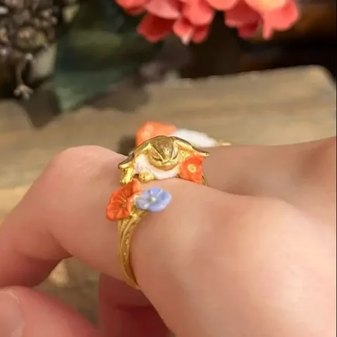 "Nausicaa in the Valley of the Wind" Nausicaa and Her Pet Fox Squirrel Dido Ring Cute Ring