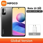 Xiaomi Redmi Note 10, глобальная версия дюйма, NFC 5G дюйма, 4 Гб ОЗУ, 64 Гб ПЗУмобильный телефон Гб ПЗУ, 90 Гц, 128 дюйма, DotDisplay, 7 нм процессор, зарядка 18 Вт, 6,5