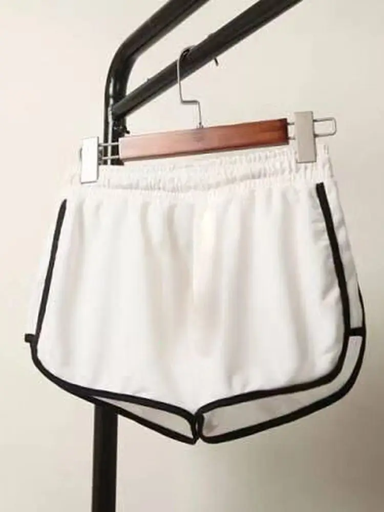 Женские шорты для тренировок, корейская версия, с высокой талией, для занятий спортом, йогой и бегом, широкие штанины, лето на пляже