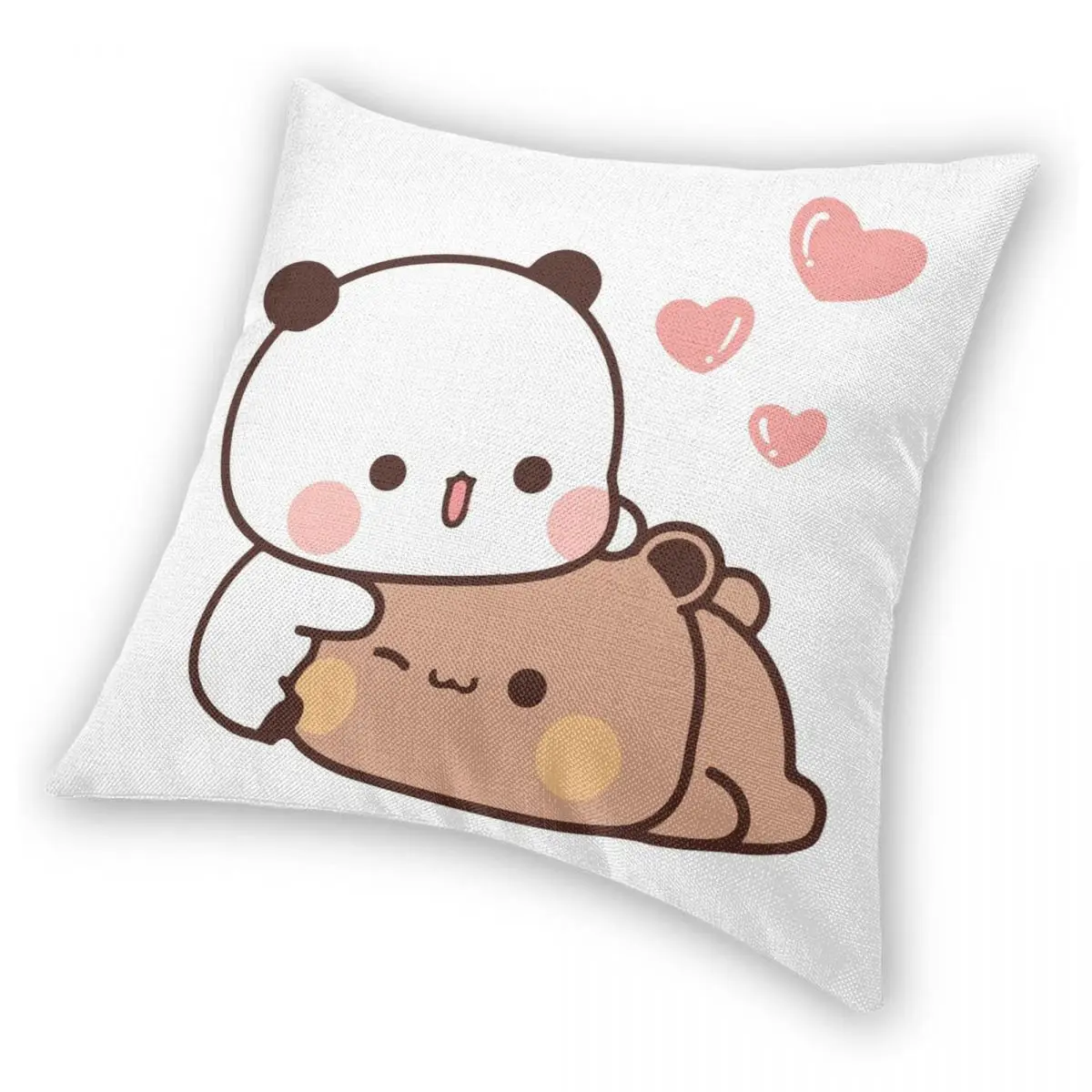 Обнимающая любовь панда медведь квадратная подушка чехол наволочка
