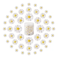 kissitty 150pcs white daisy opaque resin cabochons for diy handmade cute jewelry making decor accessories
