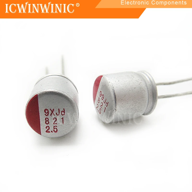 10 шт. твердотельный конденсатор 2 5 В 820 мкФ 6*8 линейный материнской платы 6 3*8 мм
