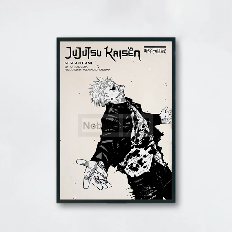 

Japanese Popular Anime Jujutsu Kaisen Poster Black and White Prints Canvas Painting Wall Art Picture Home Room Modern Decoration