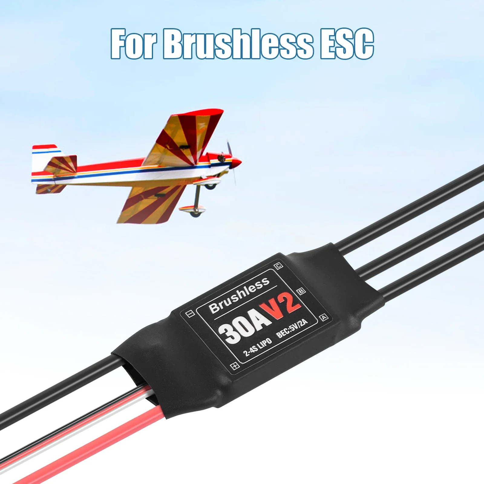 Горячий 30A V2 ESC 2-4S бесщеточный радиоуправляемый электрический регулятор скорости 5 В 2A BEC для радиоуправляемого вертолета с неподвижным крылом самолета квадрокоптера (art.: 3920cfd170cfe) - 3920cfd170cfe