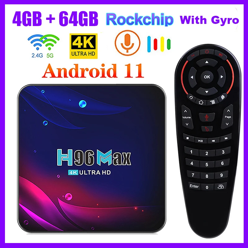 

H96 Max V11 TV Box Android 11 RK3318 4G 64G 32G BT 4.0 Google Voice 4K Smart TV Box 2.4G 5G Wifi Android 11 Set Top Box 2G 16GB