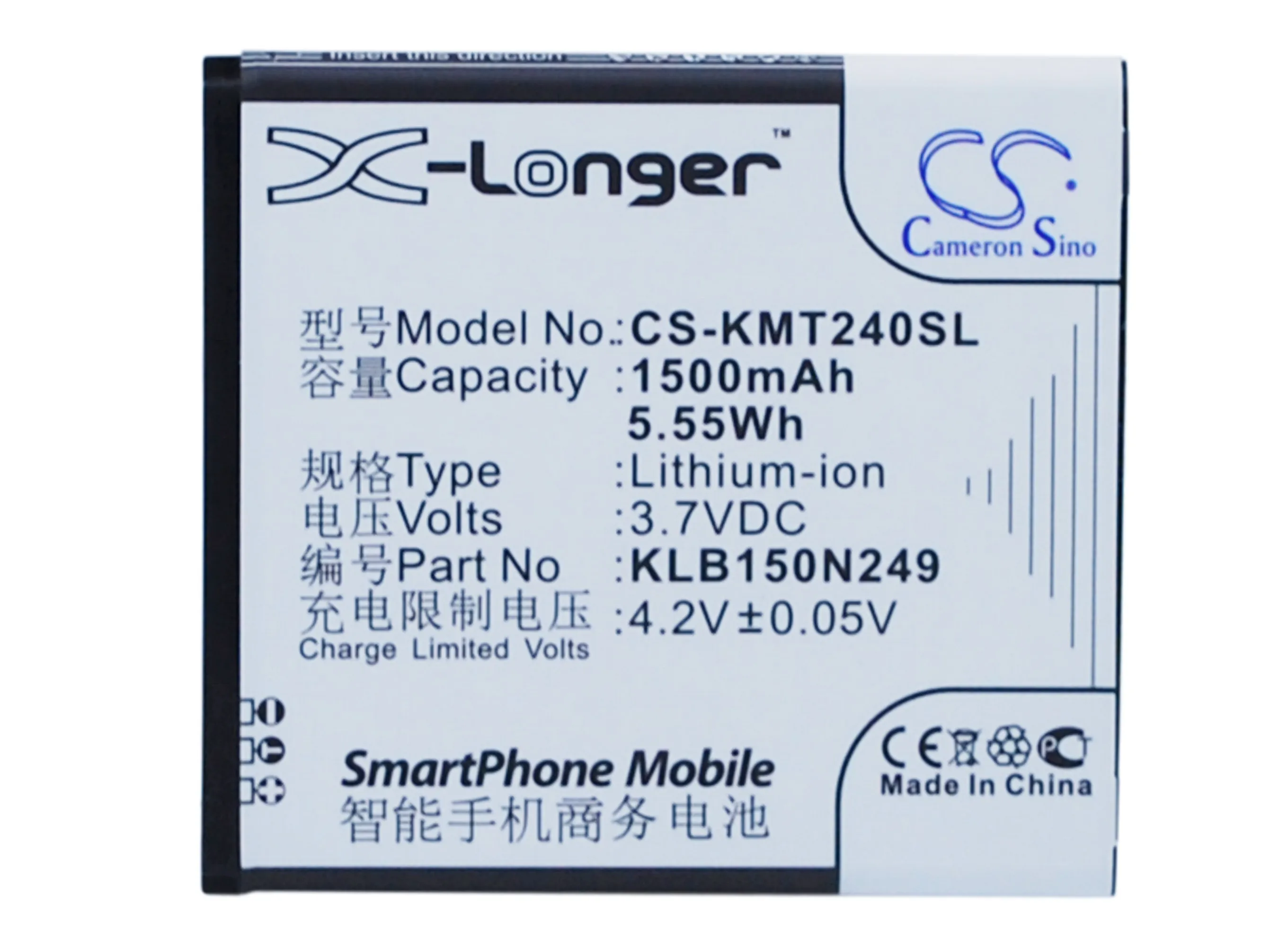 

CS 1500mAh/5.55Wh battery for KAZAM Trooper 2 4.0,Trooper 2 X4.0, Trooper2 4.0 KLB150N249, KXX40, KXX40-XJXBA007510