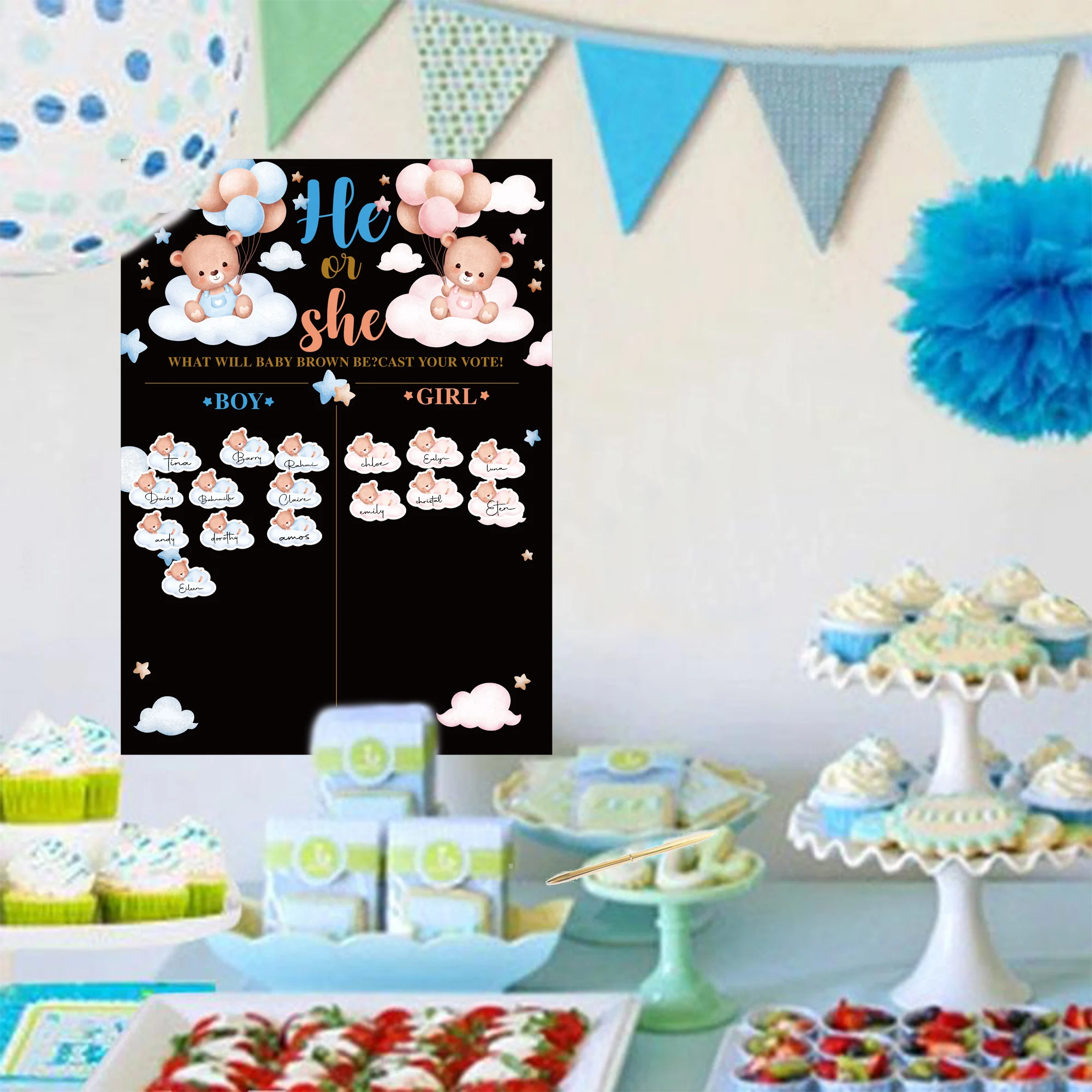 Детская игровая табличка украшение для дней рождения и вечеринок раскрытие пола