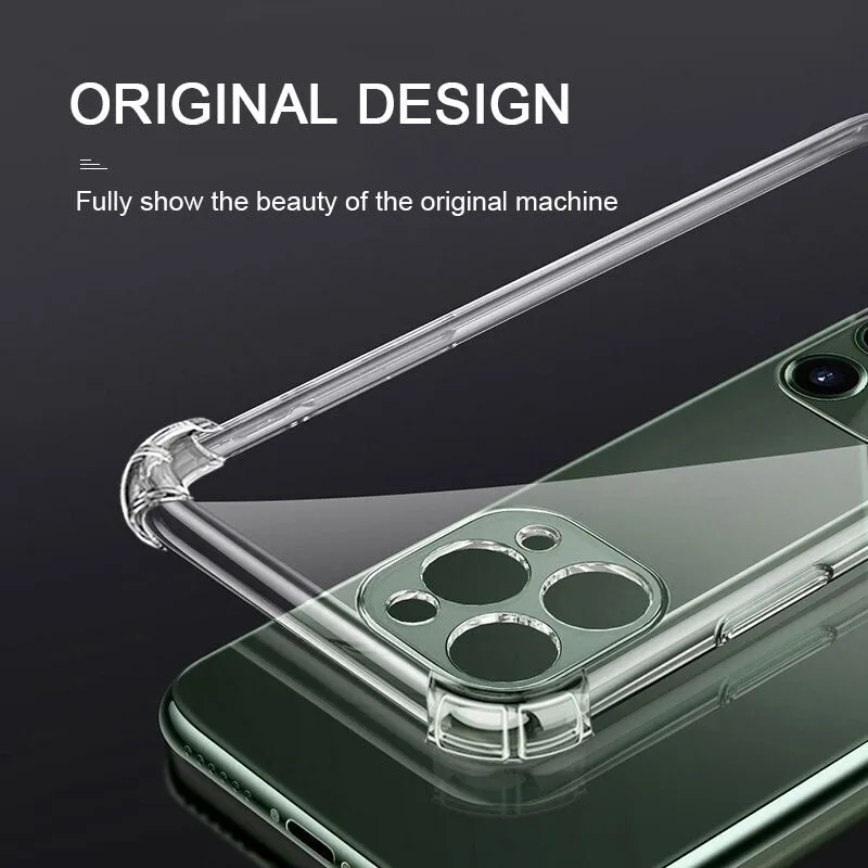 

9 Colors Available Full Transparent Color Airbag Anti-collision Phone Case for iPhone11 Pro Max 12 13 MINI XR XS Max