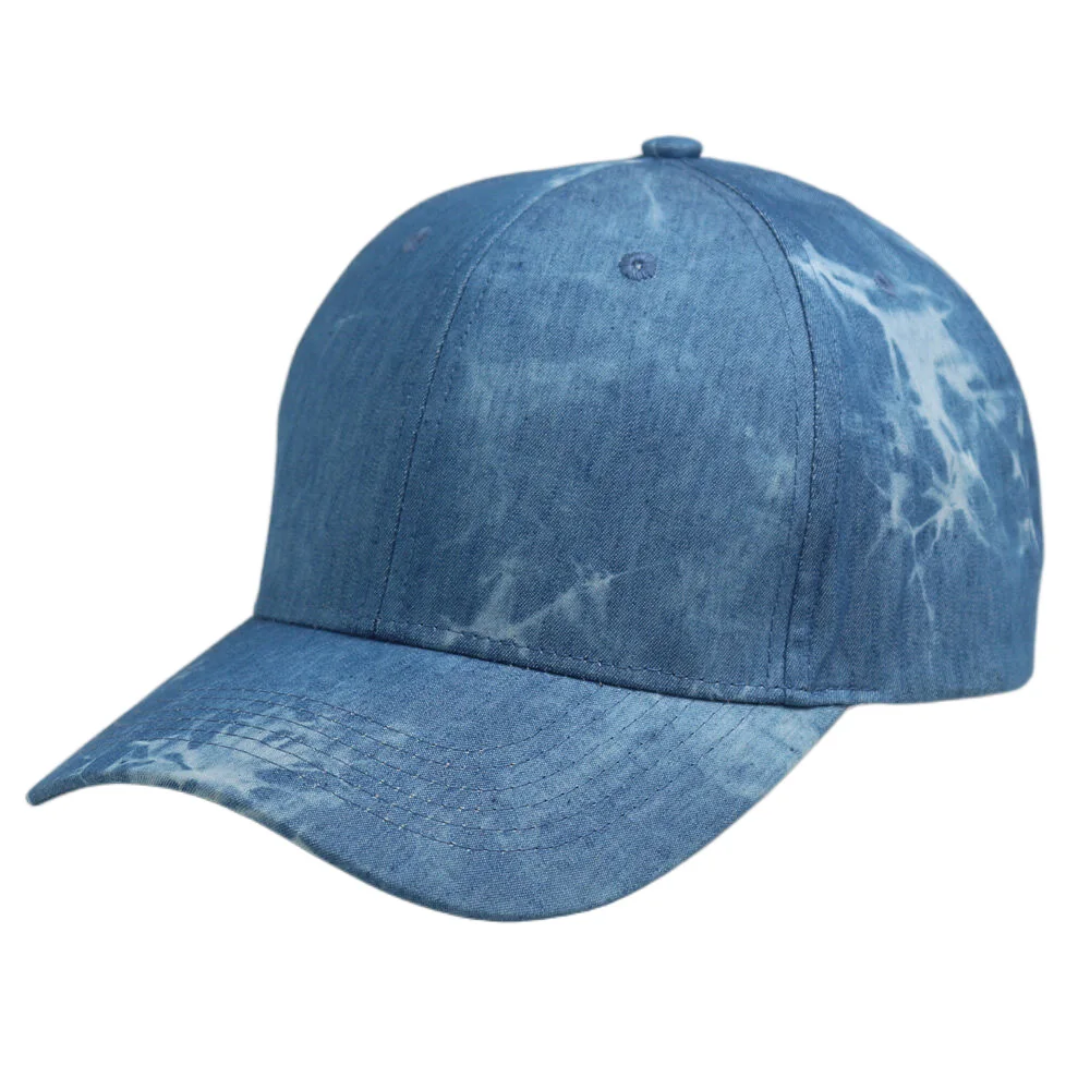 Low Profile Printed Color Patches Jean Blue Baseball Cap Adjustable Cotton Dad Hat for Men Women