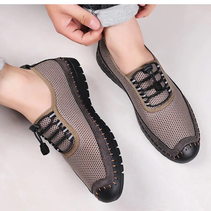 

Summer Mesh Shoes Men Sneakers Lightweight Breathable Walking Footwear Trendy Outdoor Non-slip Comfortable Casual Men's Low Shoe