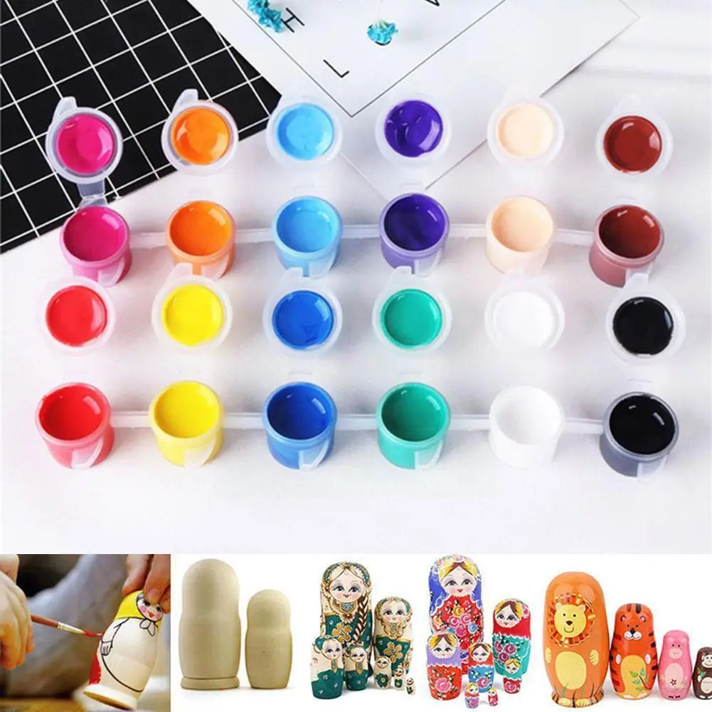 

5pcs 6 Joint 3ml Pigment Container Box Empty Paint Palette Plastic Crafts Drawing Watercolor Storage Arts Strips Tool Pod B F3z3