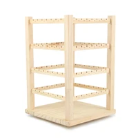 rotating wooden earring holder stand for store display necklace jewelry organizer tray showcase stand storage box