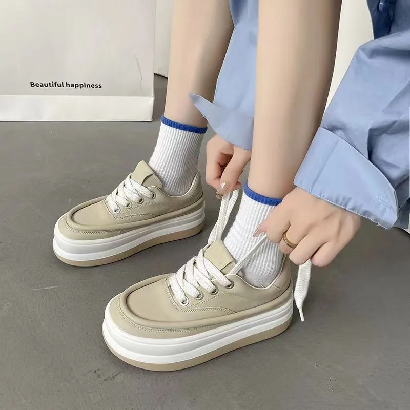 2022 autumn dad shoes thick-soled sneakers wedge-heeled white mesh hollow shoes casual shoes color-blocking vulcanized shoes