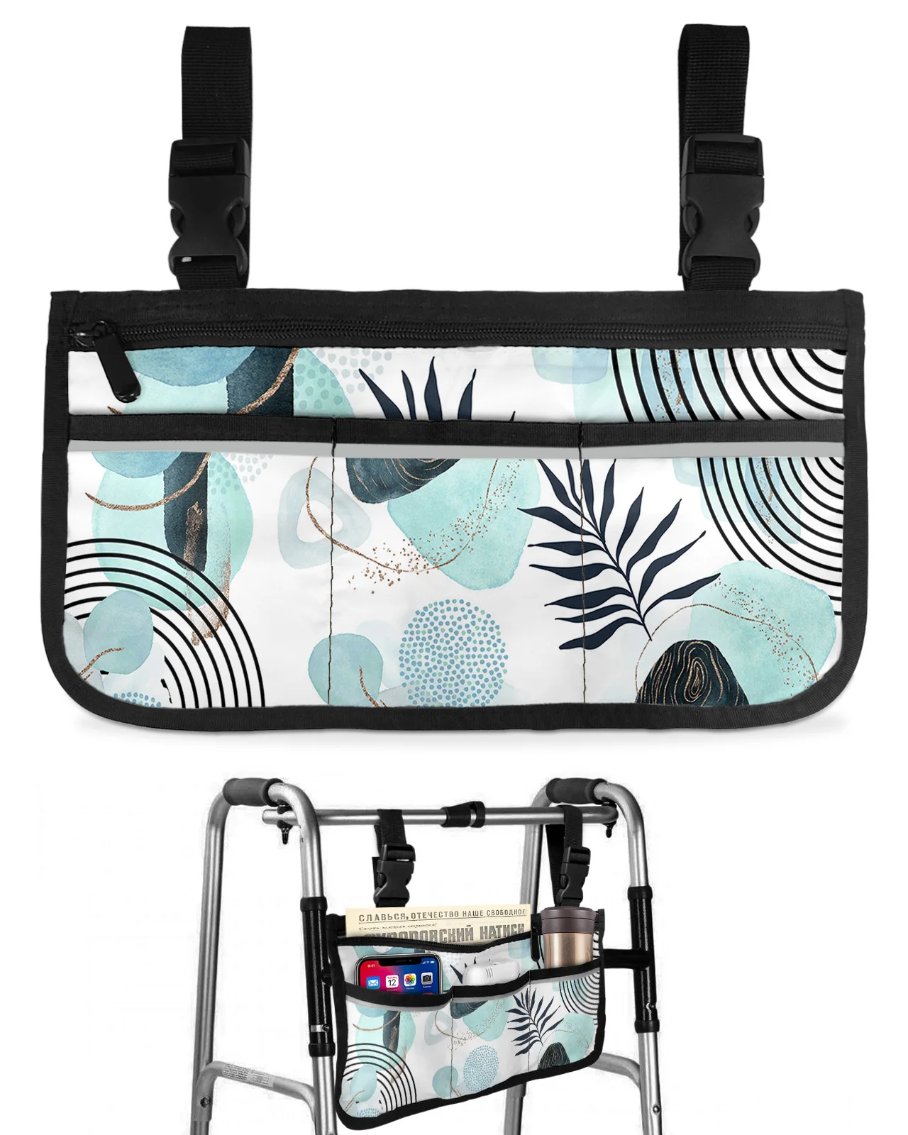

Сумка для инвалидной коляски с карманами и подлокотником