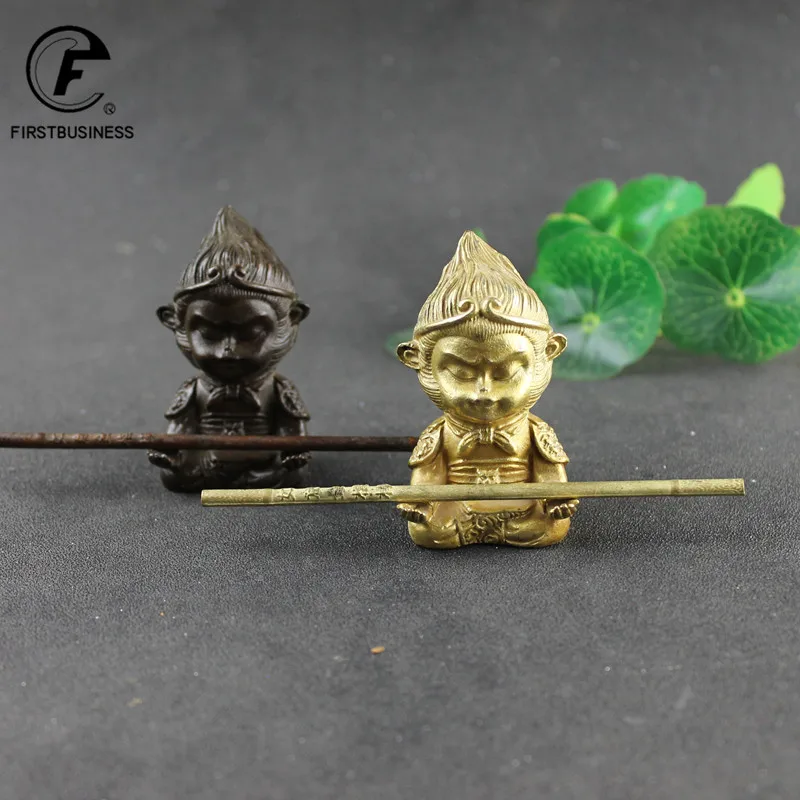 Античная латунь Sun WuKong обезьянка статуэтка ретро офисное настольное украшение