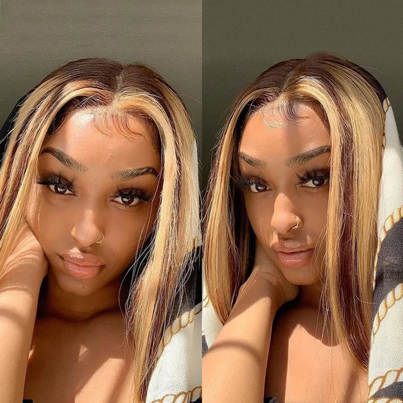 Парик 4/27 года из натуральных человеческих волос 13 х4 с цветными прямыми