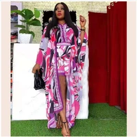 african clothes for women summer sexy 2022 african women printing new long dress with pant african suit