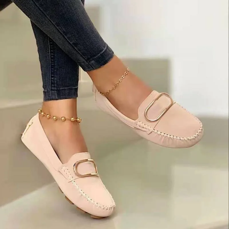 2022 Women Moccasins Shoes Ladies Slip on Loafers Casual  Sewing Suede Flats Female Soft Bottom Lightweight New