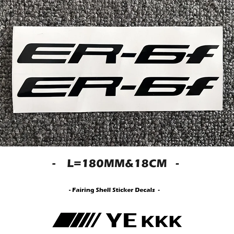 2X 180MM Motorcycle Fairing Shell Hub Head Shell Fuel Tank Sticker Decal White Black For Kawasaki ER6F ER-6F ER 6F