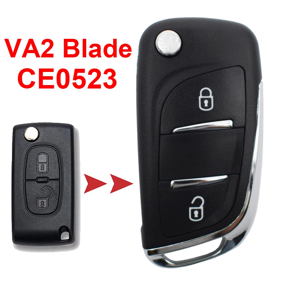 

3 Button Modified Car Remote Key Shell Case Fob For Citroen C2 C3 C4 For Peugeot 308 207 307 3008 807 Expert Partner VA2 Blade