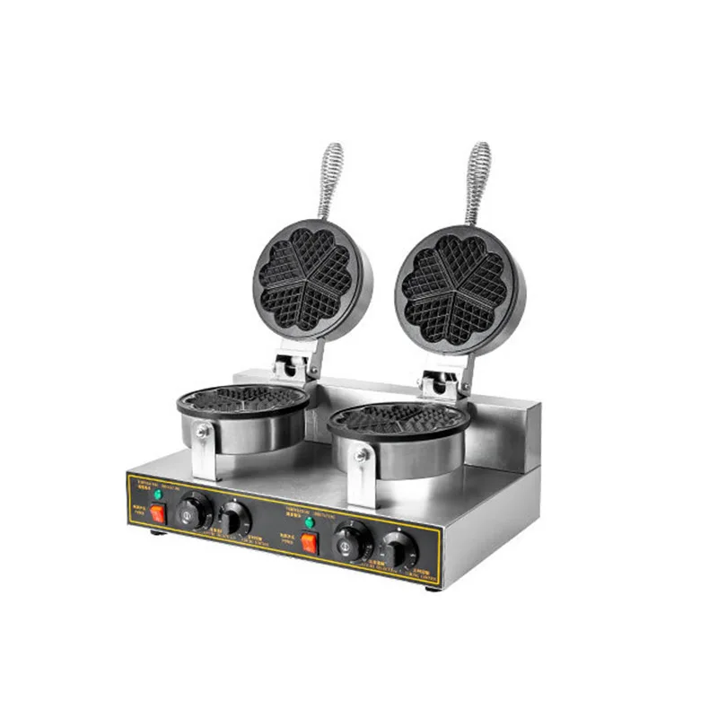 

Коммерческая электрическая вафельница с одной/двойной головкой, печь для вафель с четырьмя сердцами и пятью сердцами, формочка для кексов в форме сердца