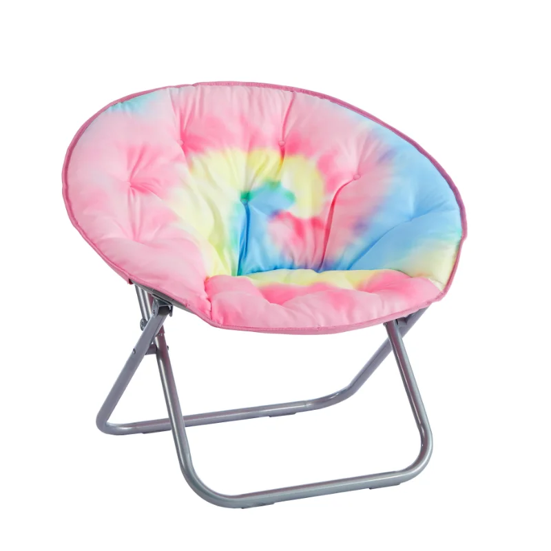 

Oval Oversized Faux Fur Chair with Holographic Trim for Girl Bedroom, Multiple Colors Furniture Lounge Chair for Living Room