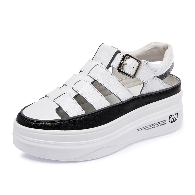 

Platform Sandals for Girls Summer Shoes Woman Flats Fashion Women's Sandals 2022 Chunky Heels Casual White Luxury Shoes Ladies
