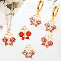 jq 15pcsset luxury cz colorful butterfly pendant golden animal alloy necklace charm for couple bracelet earring jewelry making