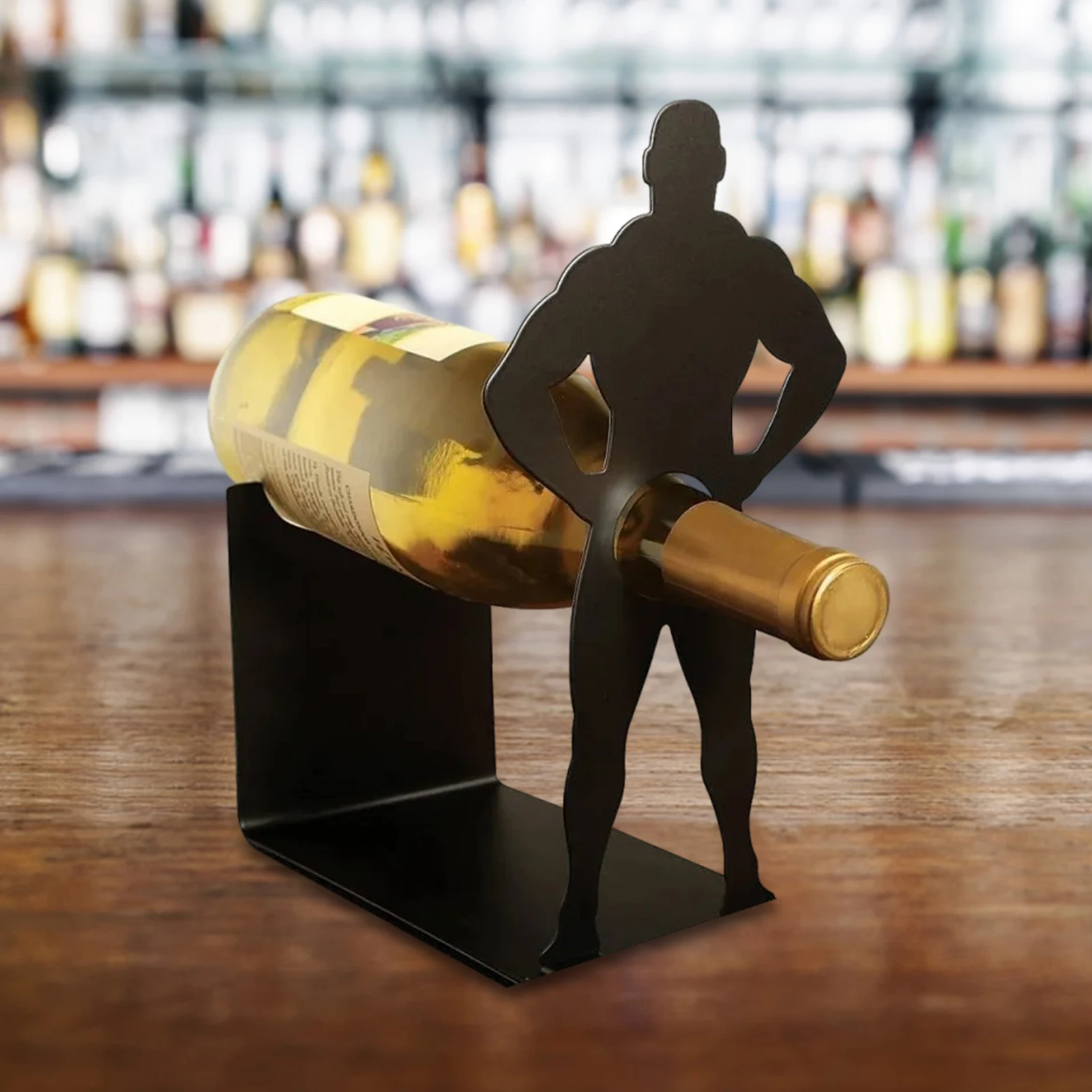 

Wine Bottle Holder Countertop Bottle Rack Table Centerpiece Wine Display Stand Single Bottle Wine Rack For Home Decor Bar Cellar