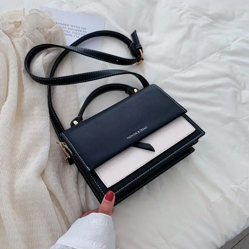 Autumn and Winter Fashion New Small Square Bag Shoulder Bag Simple PU Material Sweet Messenger Bag