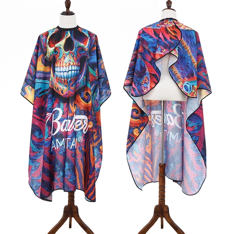 1 шт. водонепроницаемый фартук для волос с принтом черепа