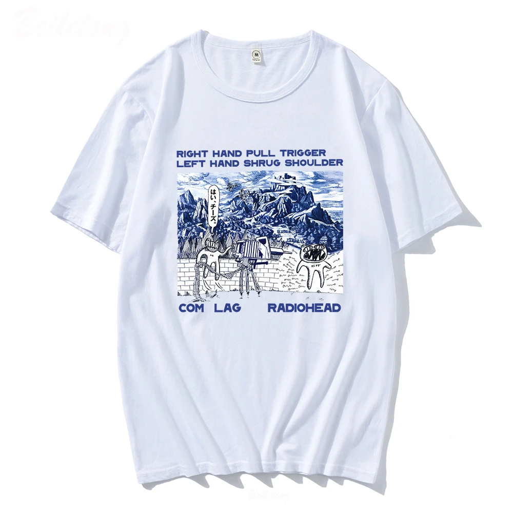 

Camiseta de Radiohead para hombre y mujer, camisa con estampado Retro de Rock Boy, camisetas holgadas de Japón, 100% algodón, ba