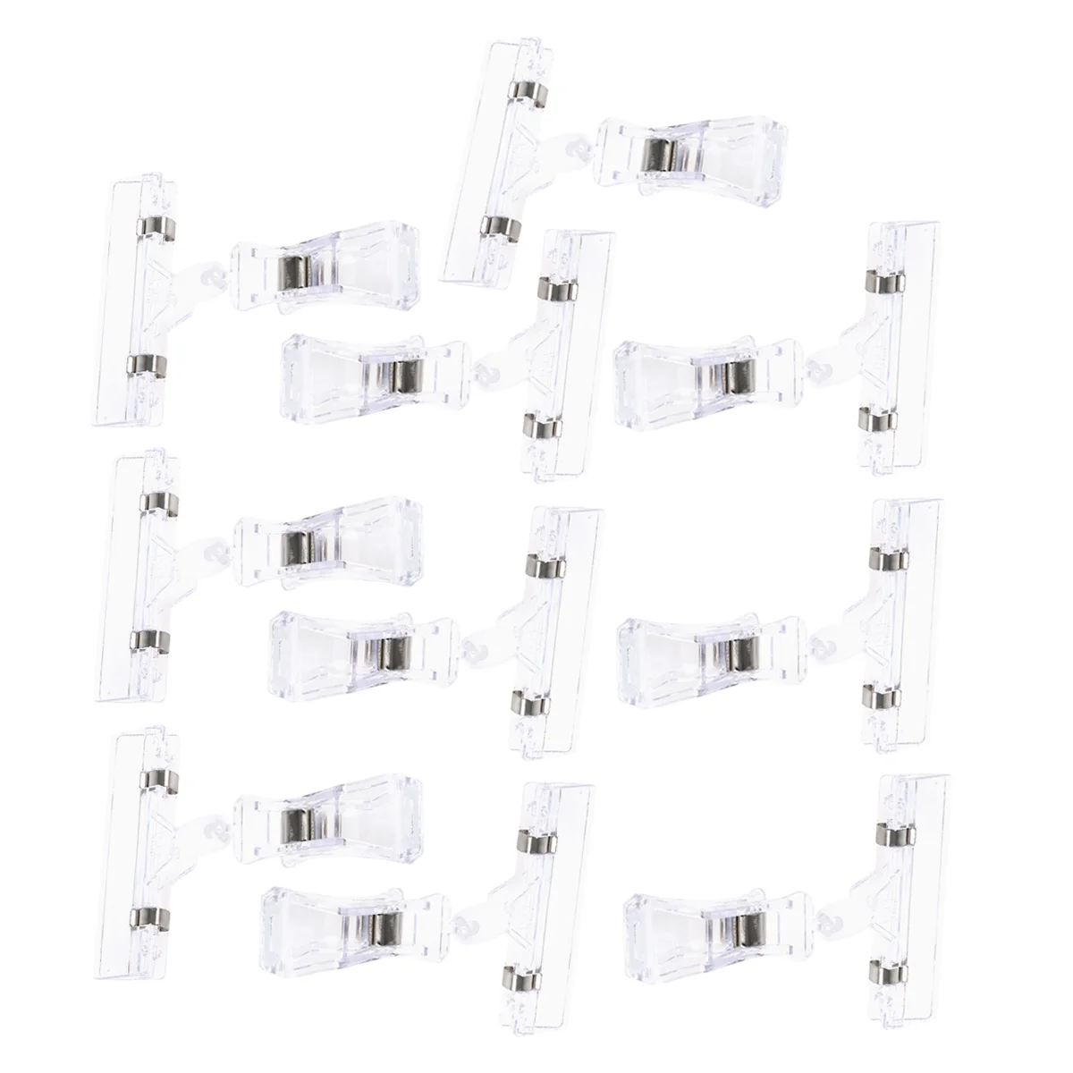 

10PCS Label Clips Transparent Simple Plastic Price Tag Clamp Note Fixator for Shooping Mall