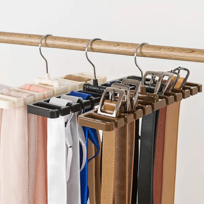 

1pc-Tie Belt Hanger Wardrobe Closet Belts Scarf Hanging Organizer Rotating Slots Storage Holder Rack Hook Bedroom Home Items