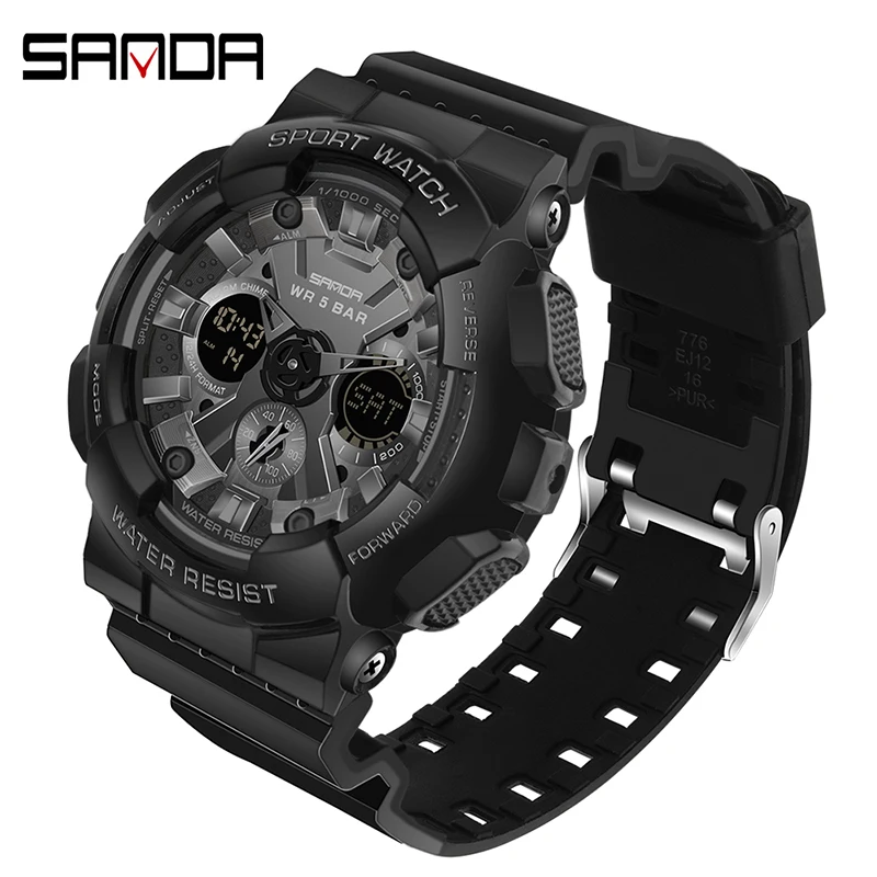 

SANDA Men Sport Military Watch Top Brand 50m Waterproof Wristwatch Fashion Watch LED Alarm ClockWatch Men relogios masculino