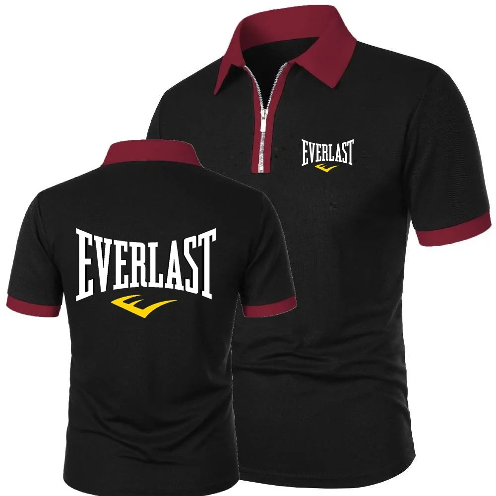 EVERLAST МУЖСКИЕ рубашки поло для бега и тренировок, футболка, летняя дышащая сетчатая хлопковая футболка на молнии с лацканами, футболка для тренажерного зала, фитнеса и тренировок, поло (art.: 3920ce5dce778) - 3920ce5dce778