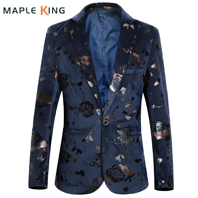 

Veste Blazer Homme Mens Floral Suits Jackets 2022 Luxury Fashion Business Wedding Formal Dinner Suit For Men Blazer Streetwear