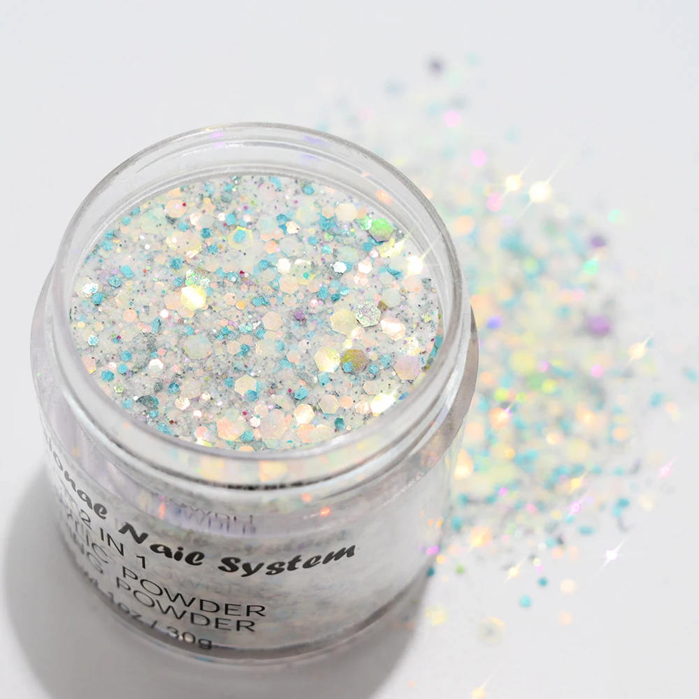 1 унцию/30 г акрилової пудри з блискітками для занурення/різьблення блискітками.