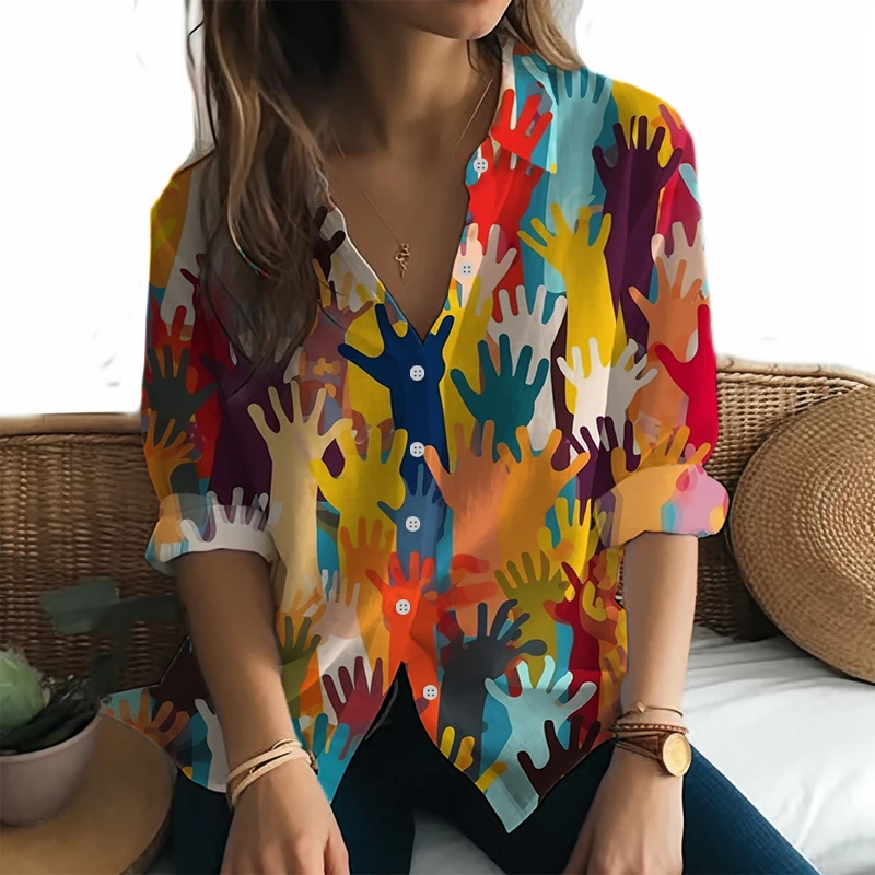 

Fashion All-match Ladies Long-sleeved Shirt New High-quality Shirt Party Office Ladies Shirt Street Temperament Shirt