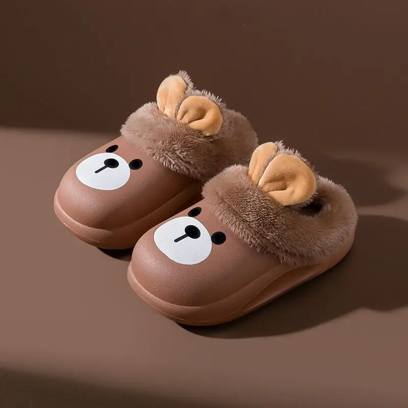 

Factory direct sales of deer Milly winter new girls lovely warm non-slip soft waterproof outdoor baby rabbit cotton slippers