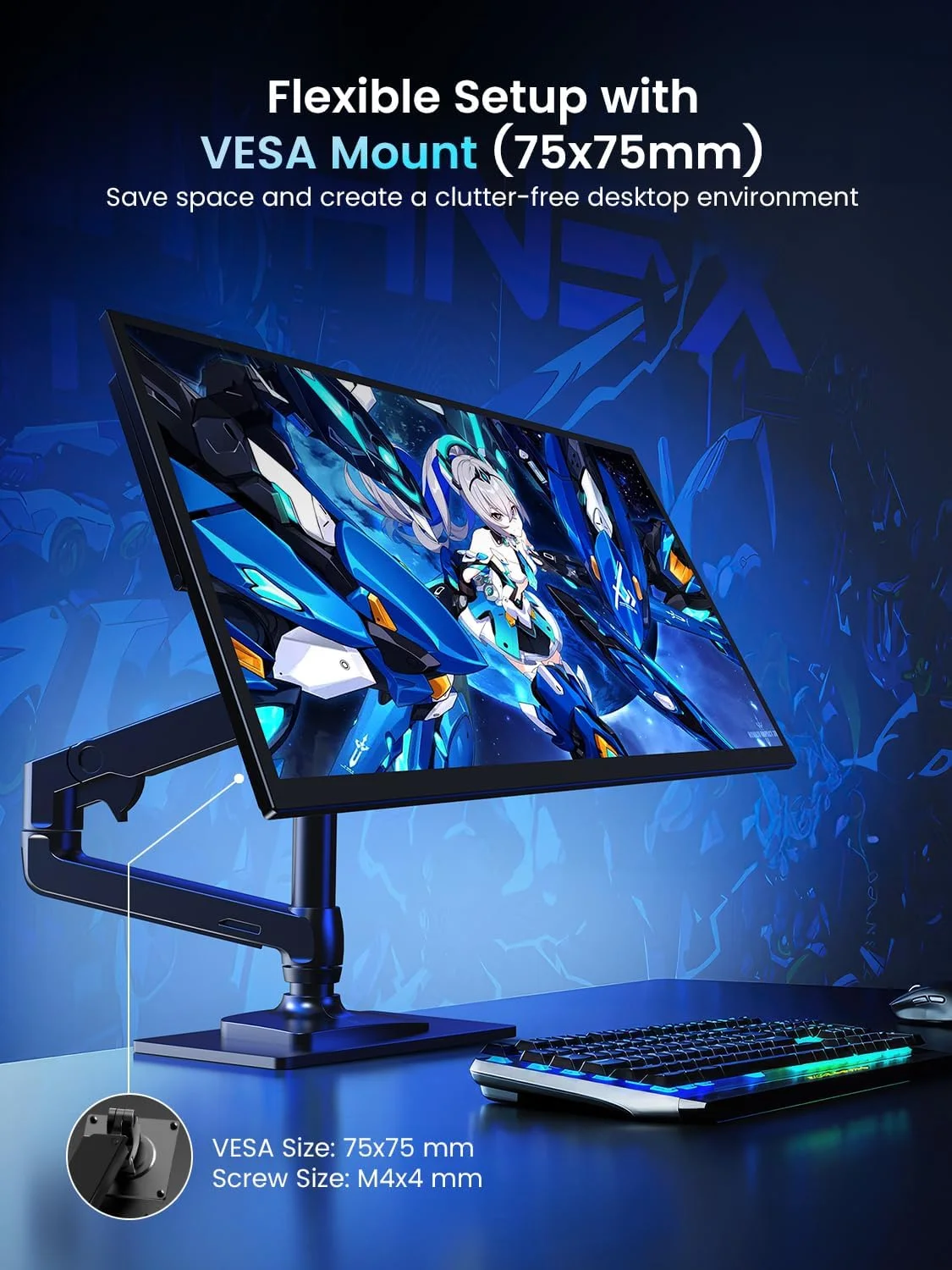 Фото Идеальный портативный игровой монитор UPERFECT 18,5 дюймов, 120 Гц, 100% sRGB, 1080P, FreeSync, HDR, USB-C, HDMI, для ноутбуков, MacBook, ПК, Surface, PS5, Xbox. №5