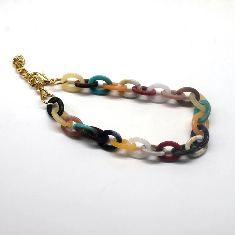 

Women's Neck Chain Fashion Colorful Acrylic Thick Necklace For Women Bohemian Plastic Choker Collar Necklace Jewelry Gift
