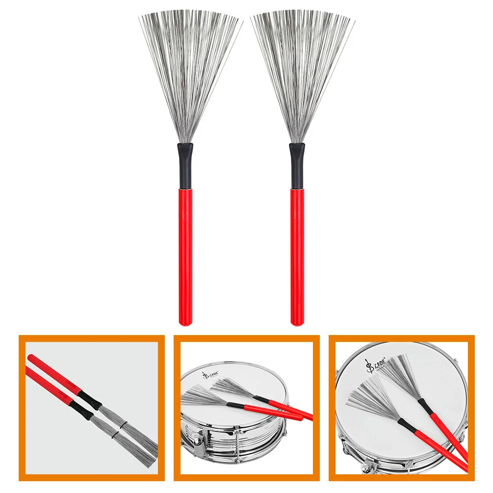 

Metal Handle Wooden Portable Drum Brush Maple Percussion Instrument High-carbon Steel Adults Child